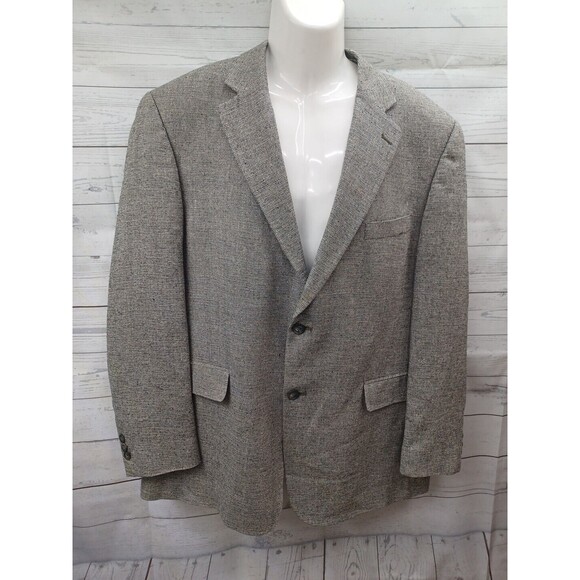 Hunt Valley Mens Blazer Jacket Gray 44R 100% Silk Tweed - Picture 1 of 8